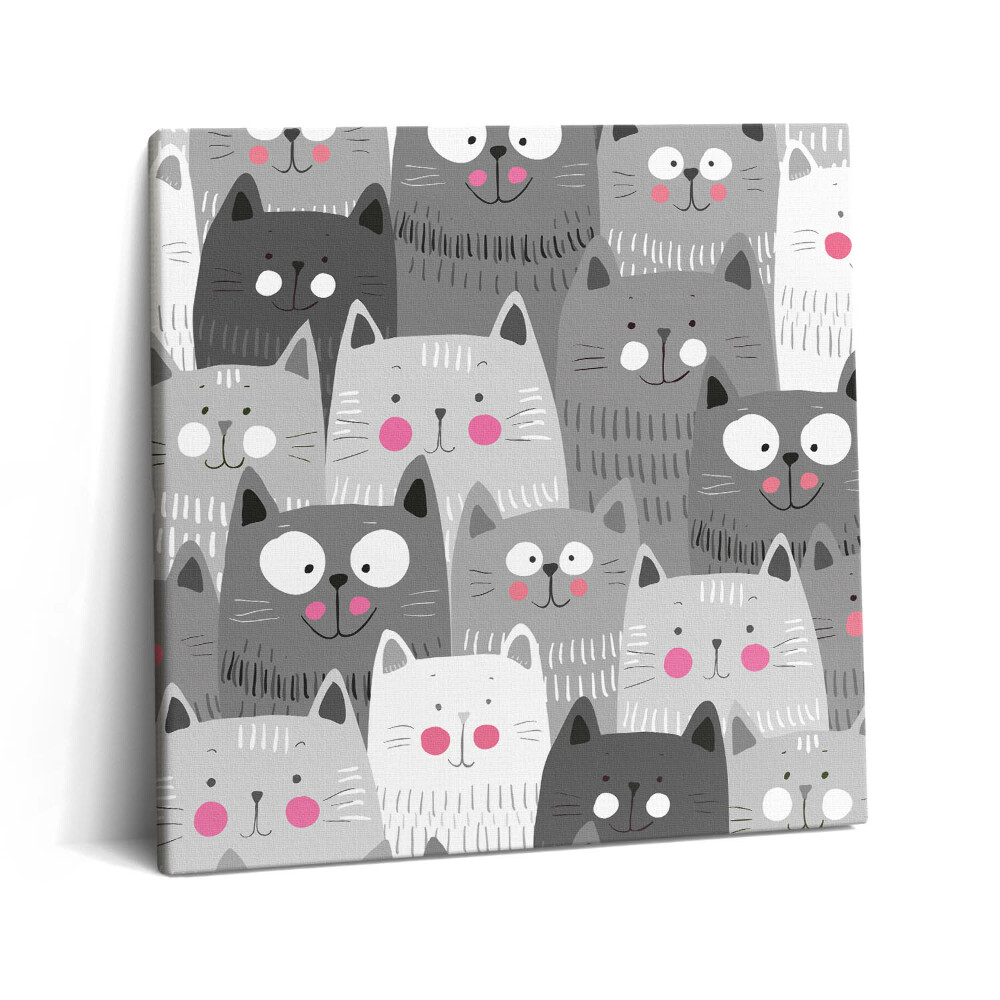 Tablou pe pânză canvas 60x60 Model cu pisici