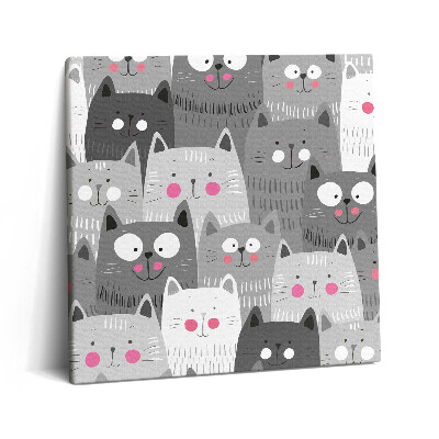 Tablou pe pânză canvas 60x60 Model cu pisici