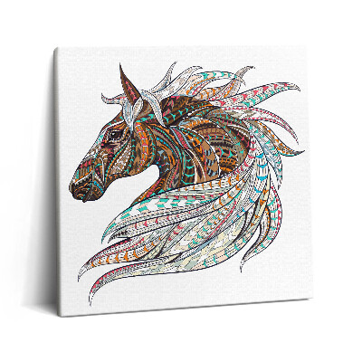 Tablou pe pânză canvas 60x60 Ilustrație de cal în stil indian