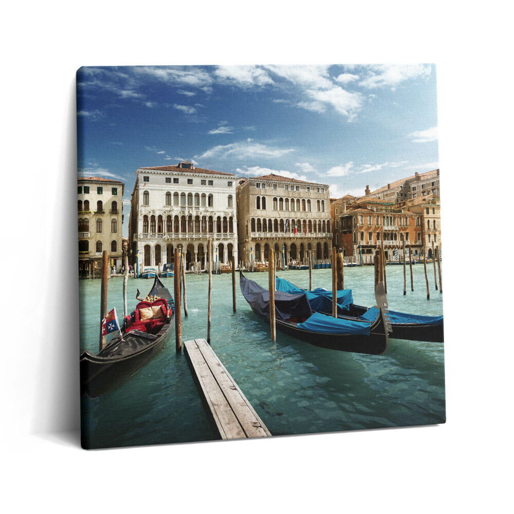 Tablou pe pânză canvas 60x60 Gondole Veneția Italia