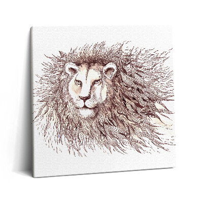 Tablou pe pânză canvas 60x60 Desen artistic al unui leu