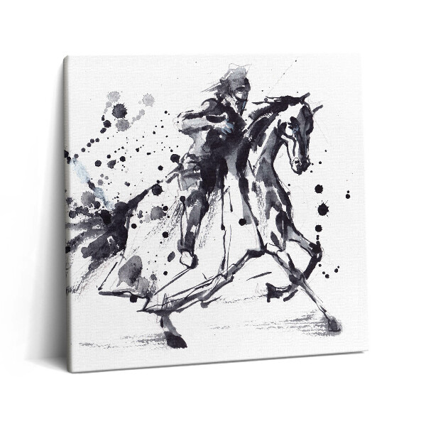 Tablou pe pânză canvas 60x60 Cavaler pe cal cu picături de cerneală