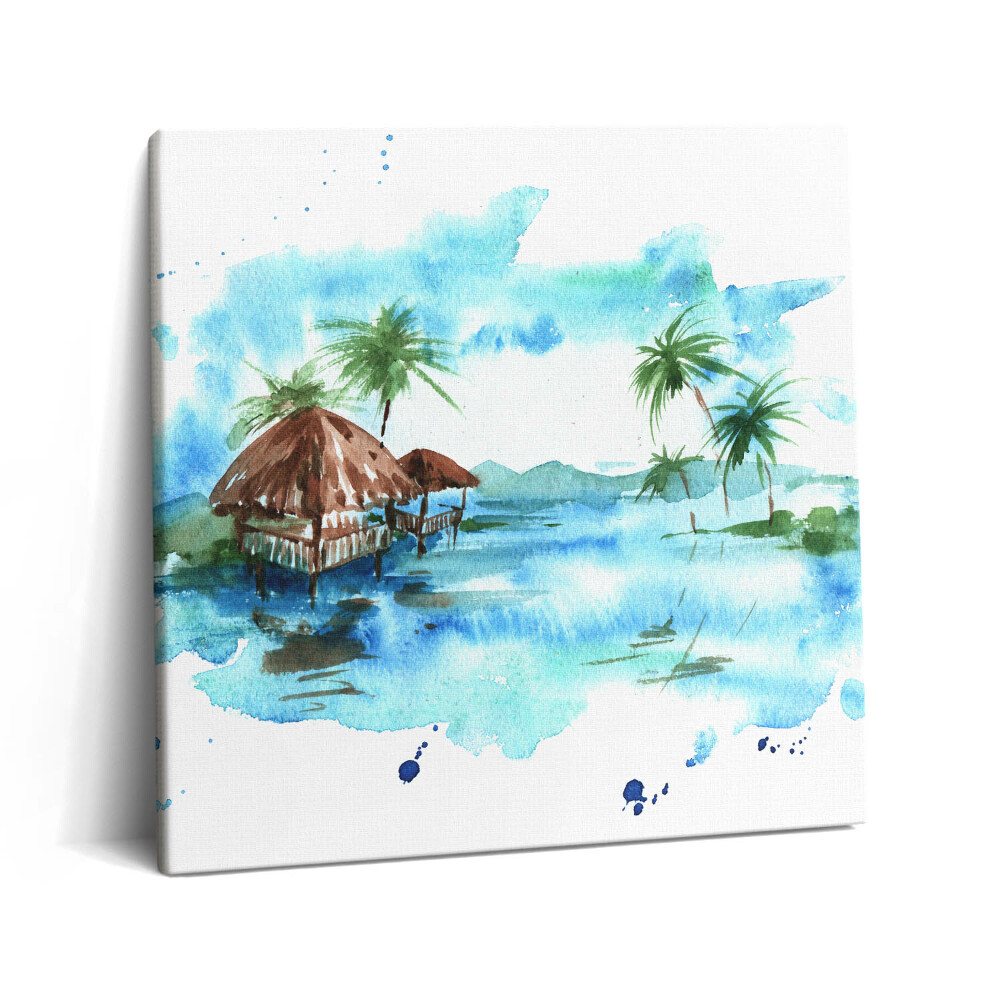 Tablou pe pânză canvas 60x60 Pictură în acuarelă a unei insule