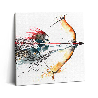 Tablou pe pânză canvas 60x60 Un războinic la vânătoare