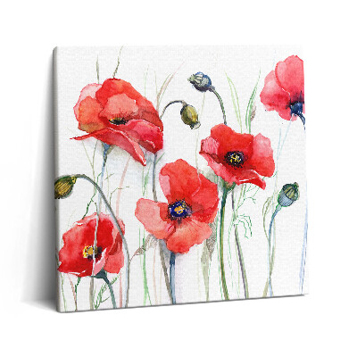 Tablou pe pânză canvas 60x60 Arta picturii - Maci roșii