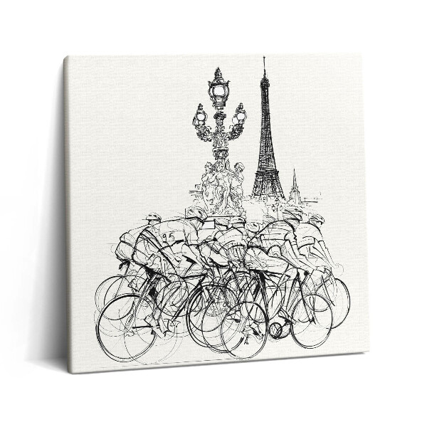 Tablou pe pânză canvas 60x60 Rezumatul cursei de ciclism