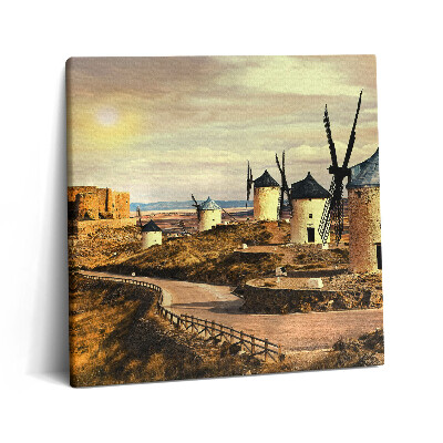 Tablou pe pânză canvas 60x60 Morile de vânt din Cosuegra