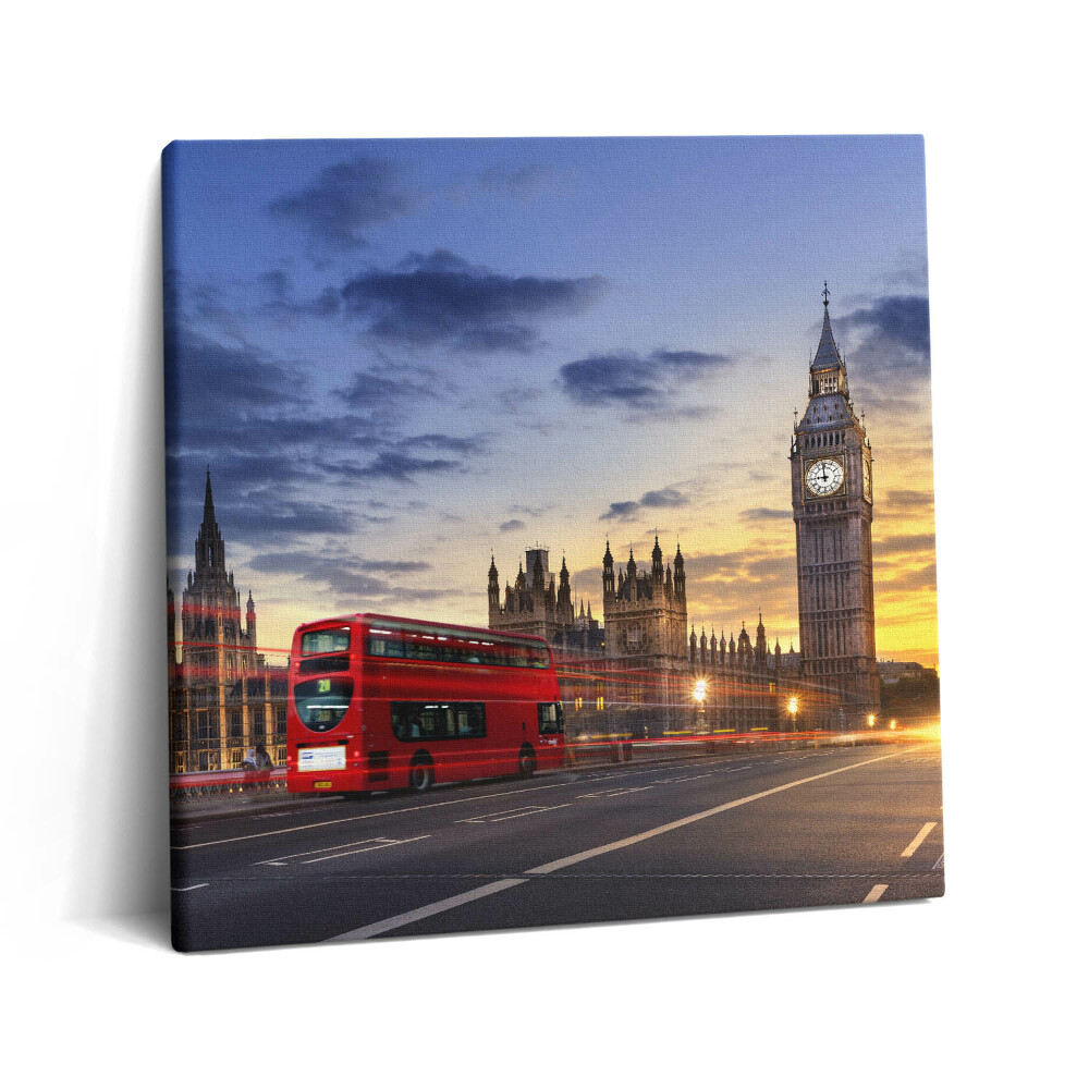 Tablou pe pânză canvas 60x60 Autobuzul roșu din Londra