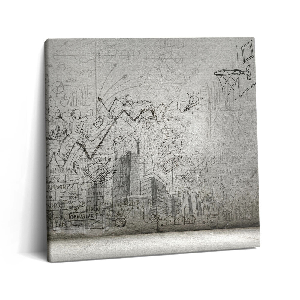 Tablou pe pânză canvas 60x60 Schiță de oraș