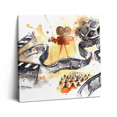 Tablou pe pânză canvas 60x60 Fotografii - aparat foto și casete de film