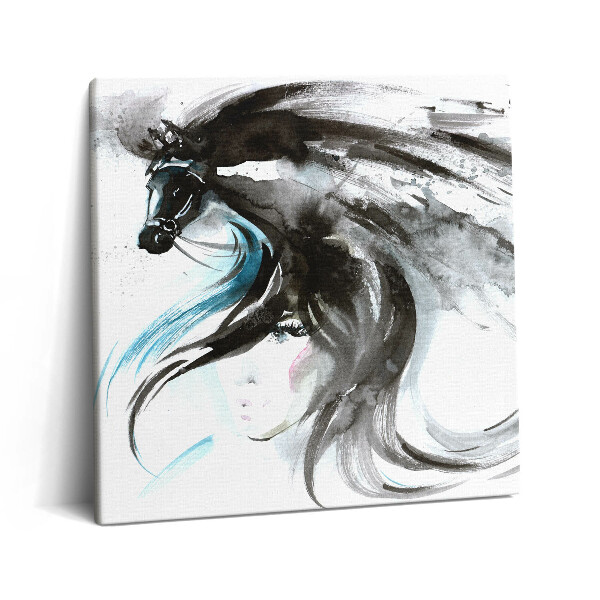 Tablou pe pânză canvas 60x60 Rezumat pictat al unui cal