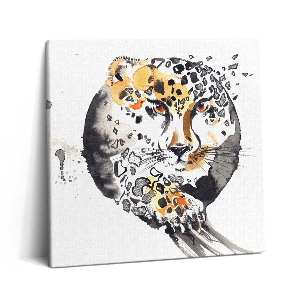 Tablou pe pânză canvas 60x60 Ghepard într-un cerc - abstract