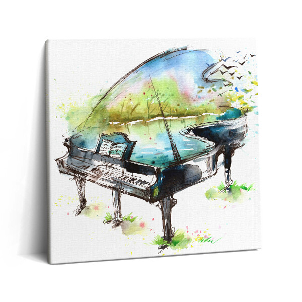 Tablou pe pânză canvas 60x60 Ilustrație 4 Anotimpuri și Pianul