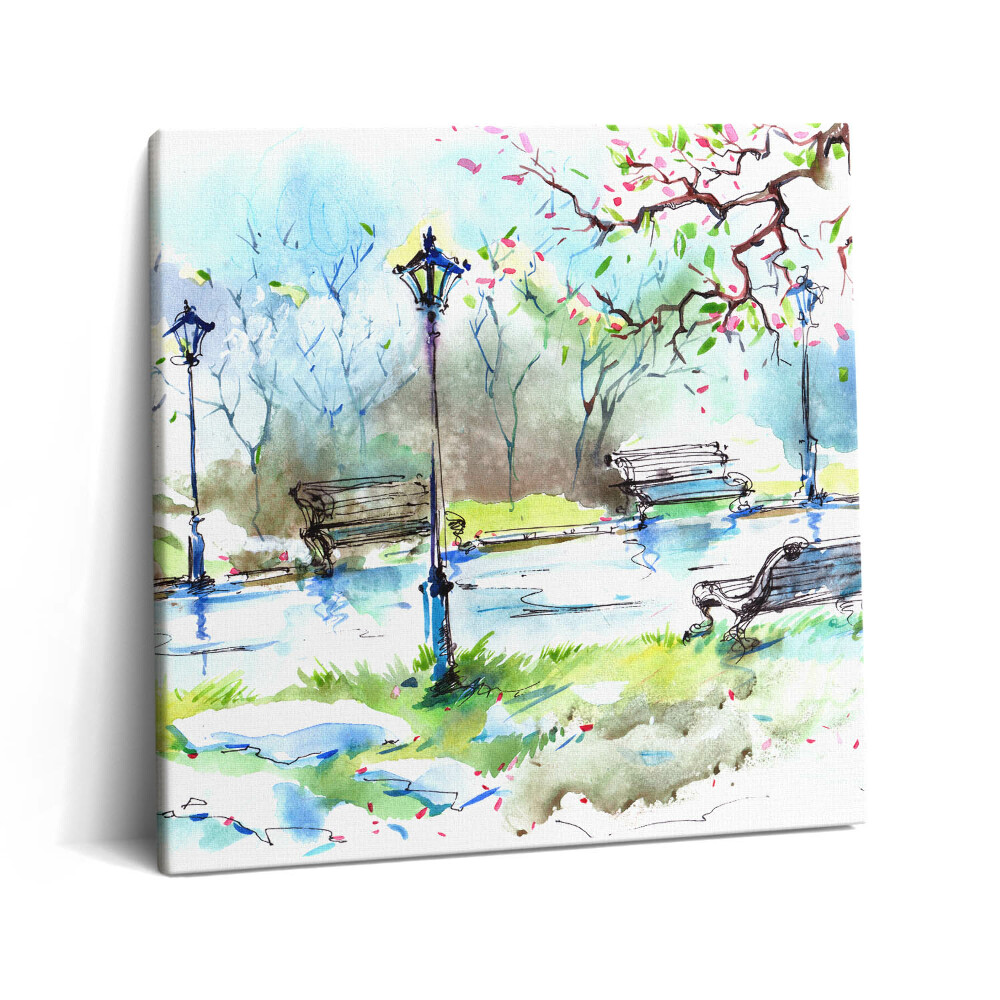 Tablou pe pânză canvas 60x60 Vedere pitorească a primăverii în parc