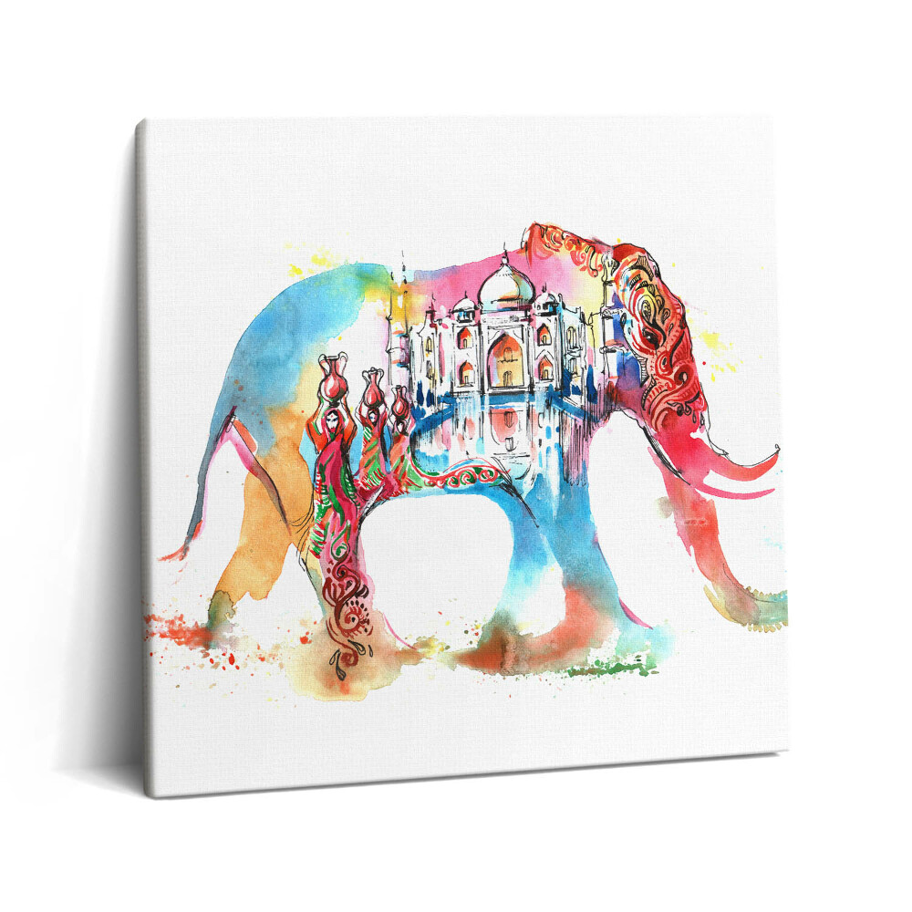 Tablou pe pânză canvas 60x60 Cultura indiană - Abstractizare elefant