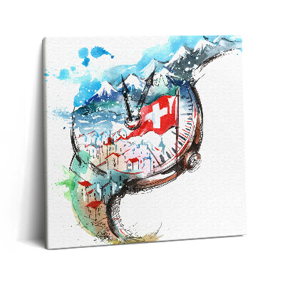 Tablou pe pânză canvas 60x60 ceas elvețian