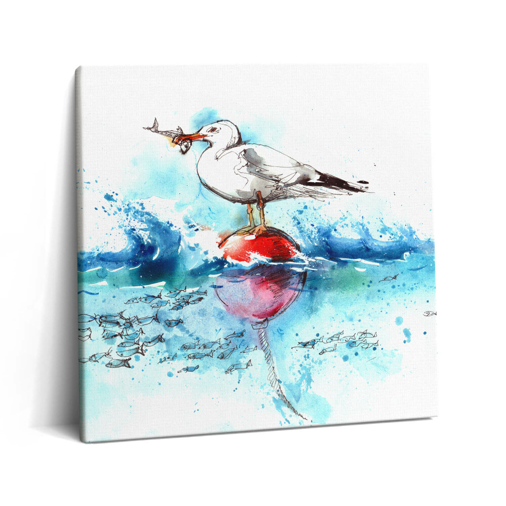 Tablou pe pânză canvas 60x60 Pescăruș pictat