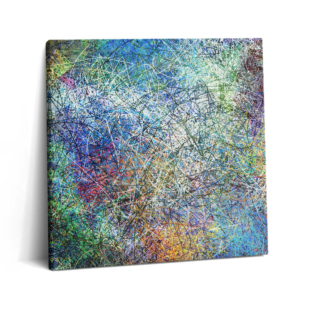 Tablou pe pânză canvas 60x60 Abstracție expresivă a liniilor colorate