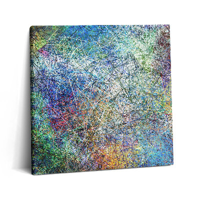 Tablou pe pânză canvas 60x60 Abstracție expresivă a liniilor colorate