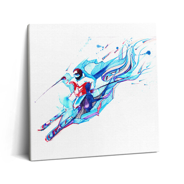 Tablou pe pânză canvas 60x60 Ilustrație a unui schior