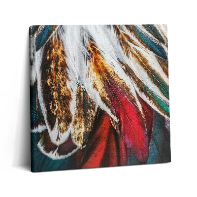 Tablou pe pânză canvas 60x60 Pene de pasăre maro deschis