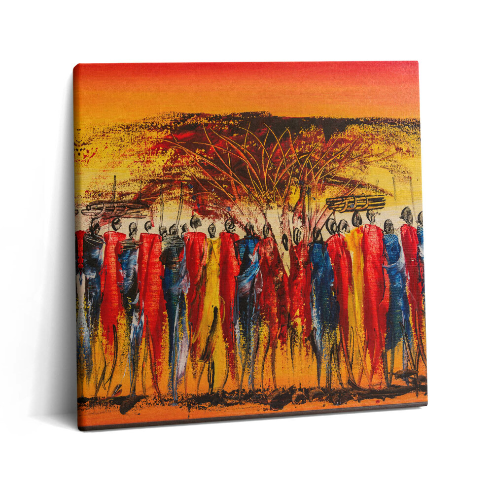 Tablou pe pânză canvas 60x60 Tribul african din Kenya