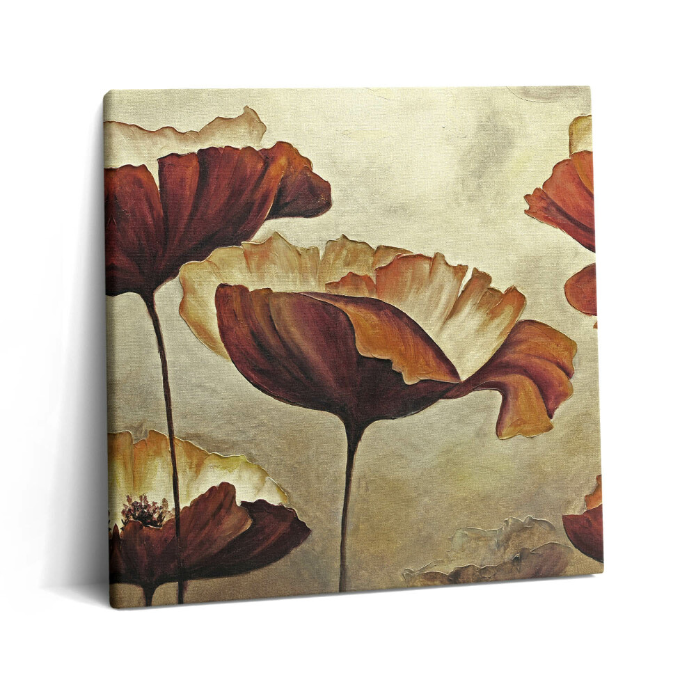 Tablou pe pânză canvas 60x60 Maci pictați