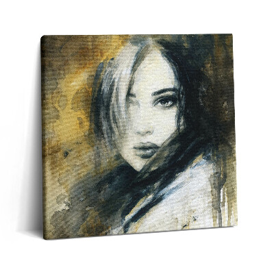 Tablou pe pânză canvas 60x60 Portretul pictat al unei femei