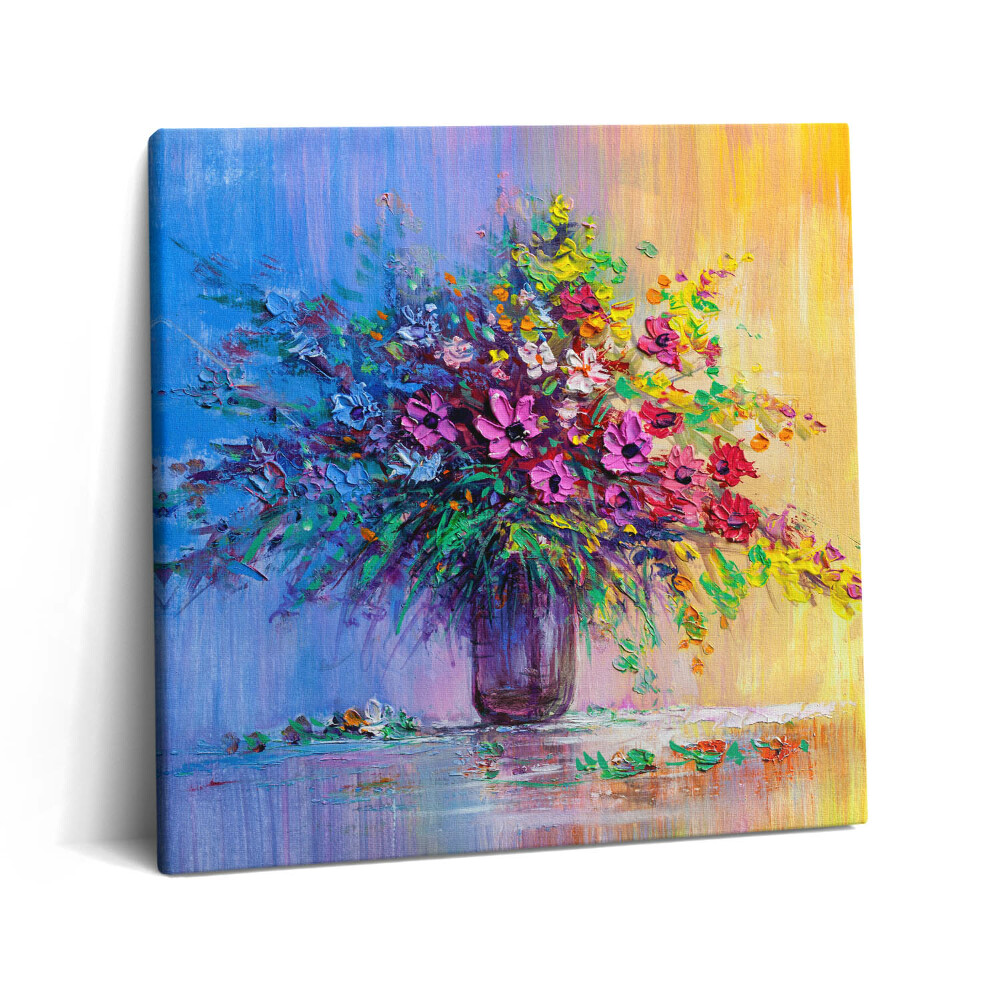 Tablou pe pânză canvas 60x60 Flori într-o vază