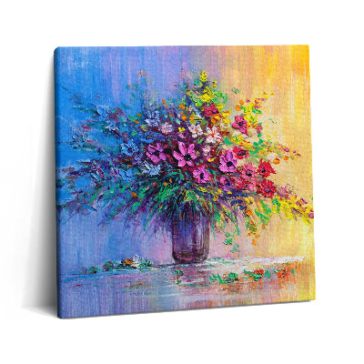 Tablou pe pânză canvas 60x60 Flori într-o vază