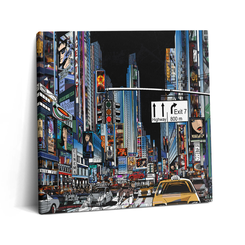 Tablou pe pânză canvas 60x60 New York-ul noaptea