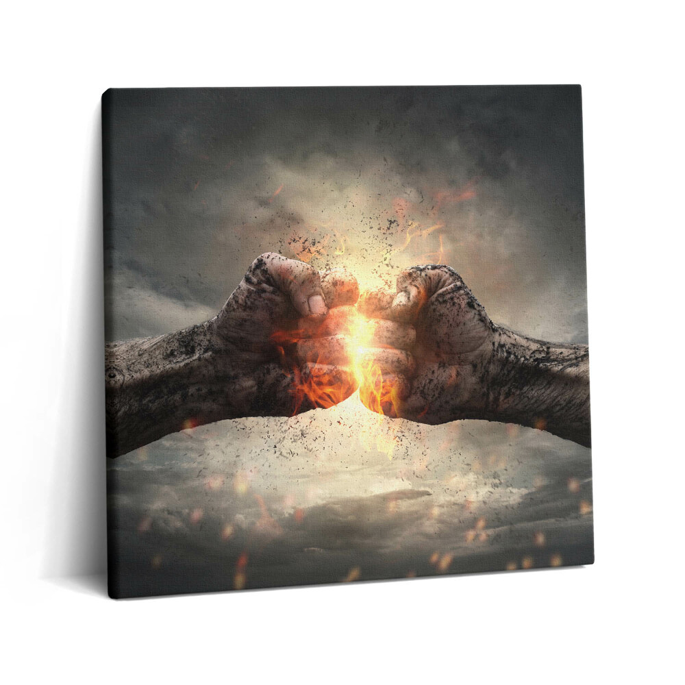 Tablou pe pânză canvas 60x60 Puterea și tăria pumnului