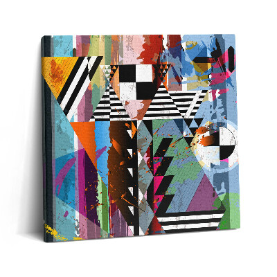 Tablou pe pânză canvas 60x60 Dungi și triunghiuri abstracte