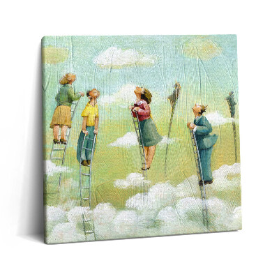 Tablou pe pânză canvas 60x60 Oamenii de pe scară