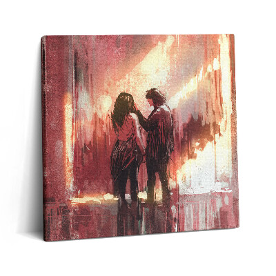 Tablou pe pânză canvas 60x60 Un cuplu tânăr îndrăgostit
