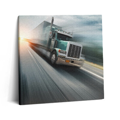 Tablou pe pânză canvas 60x60 Camion pe autostradă