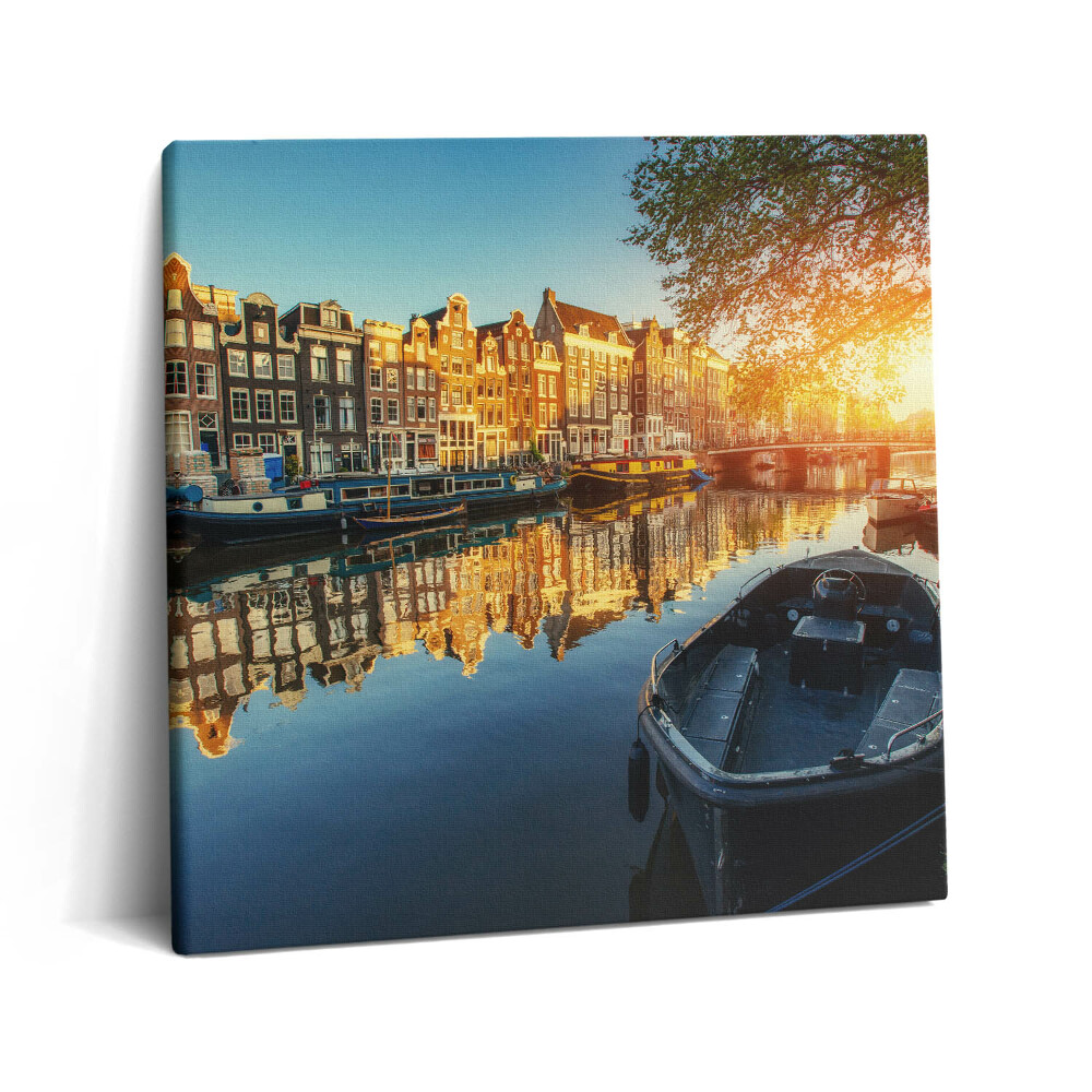 Tablou pe pânză canvas 60x60 Orașul Amsterdam