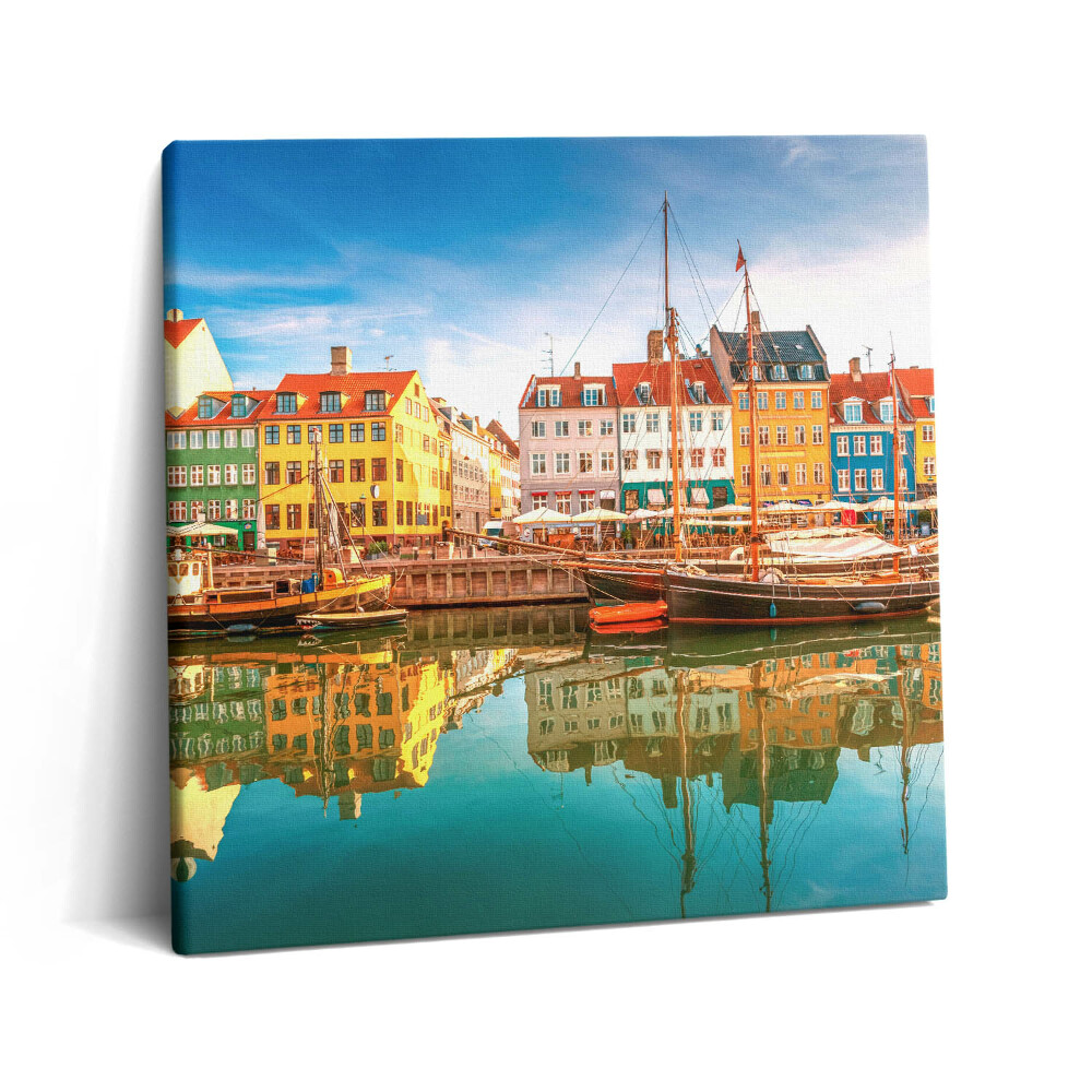 Tablou pe pânză canvas 60x60 Orașul de lângă apă