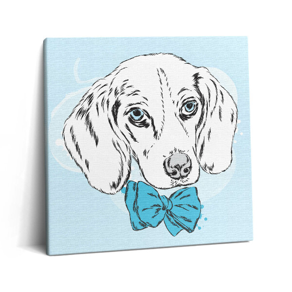 Tablou pe pânză canvas 60x60 Cățeluș și câine drăguț