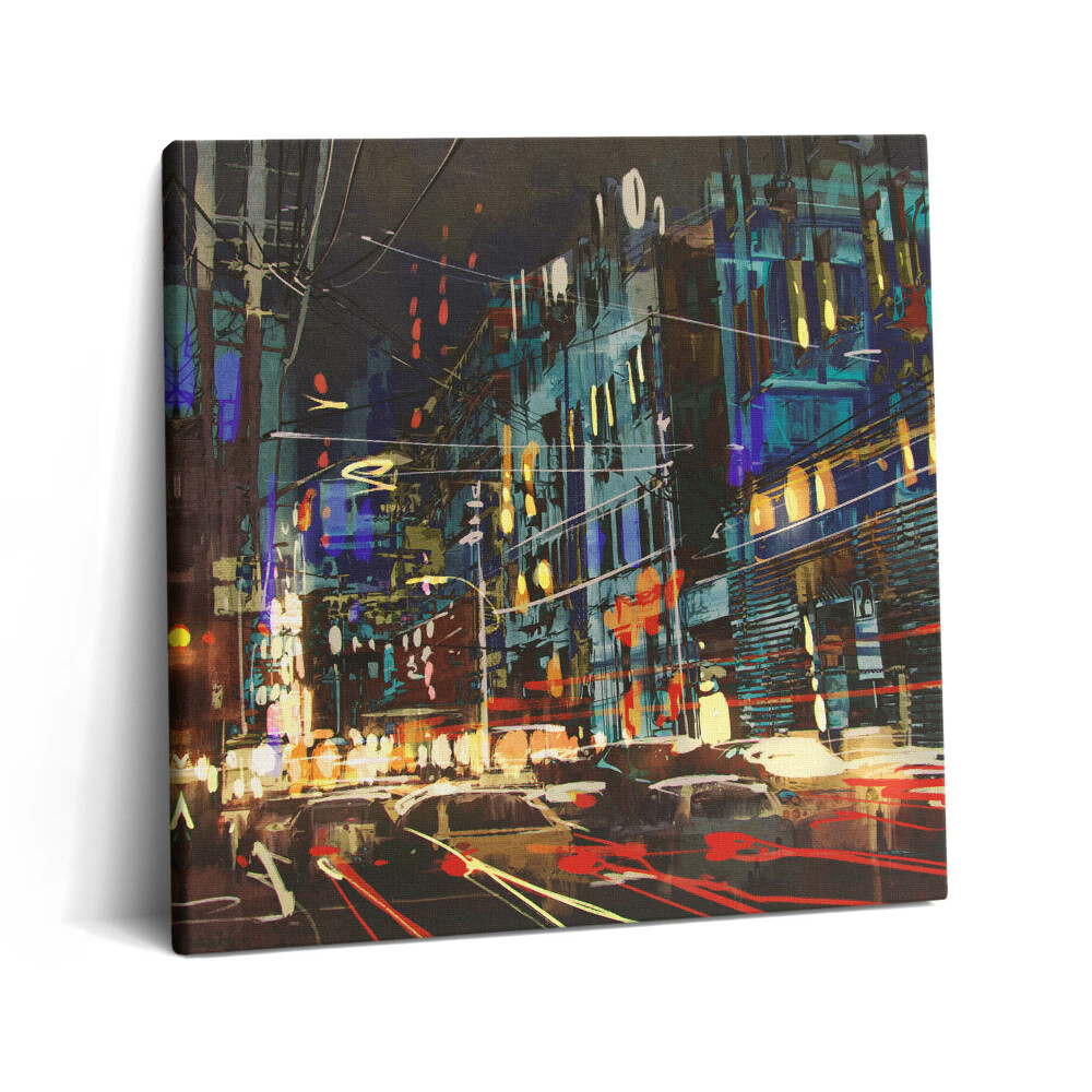Tablou pe pânză canvas 60x60 Orașul noaptea
