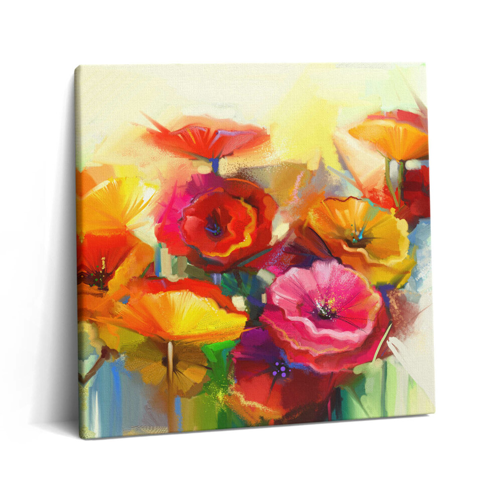 Tablou pe pânză canvas 60x60 Maci colorați