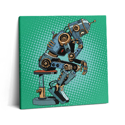 Tablou pe pânză canvas 60x60 Ilustrație Pop Art cu robot
