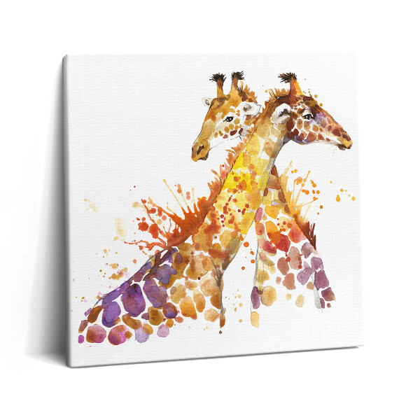 Tablou pe pânză canvas 60x60 Girafă în acuarelă