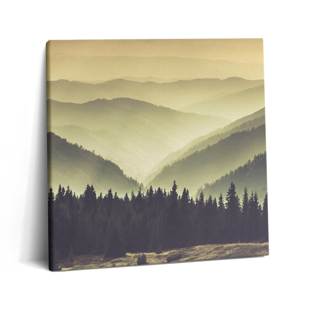 Tablou pe pânză canvas 60x60 Pante muntoase încețoșate