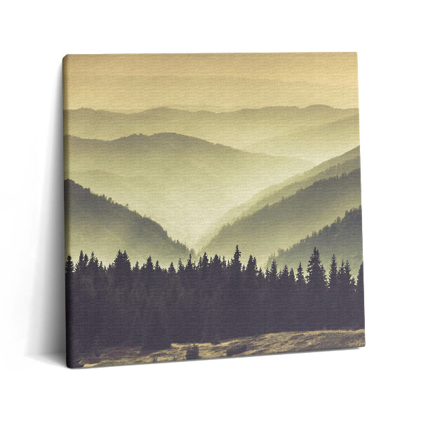 Tablou pe pânză canvas 60x60 Pante muntoase încețoșate