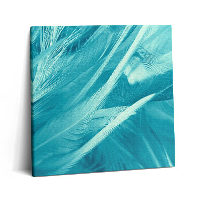 Tablou pe pânză canvas 60x60 Pană vintage verde și turcoaz