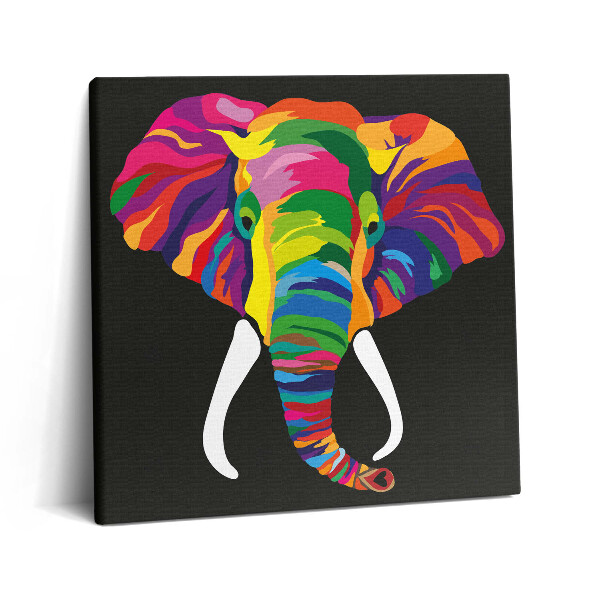 Tablou pe pânză canvas 60x60 Elefant colorat