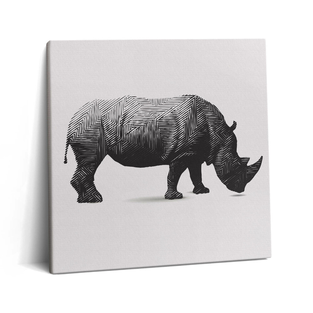 Tablou pe pânză canvas 60x60 Linia de artă Rhino