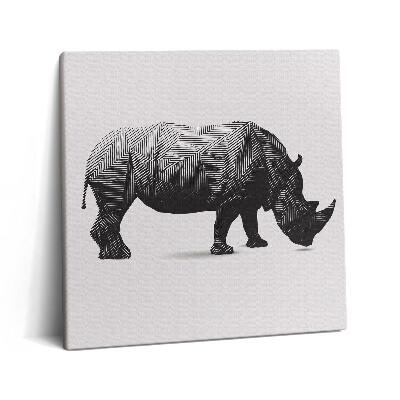 Tablou pe pânză canvas 60x60 Linia de artă Rhino