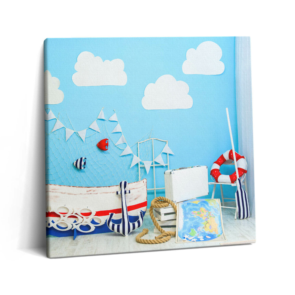 Tablou pe pânză canvas 60x60 Expediție pe mare - camera copiilor